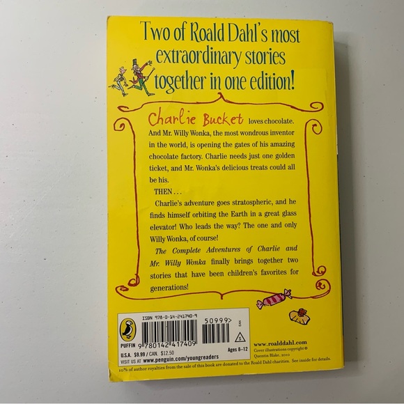 Roald Dahl The Complete Adventures of Charlie and Mr. Willy Wonka Book - Picture 2 of 2